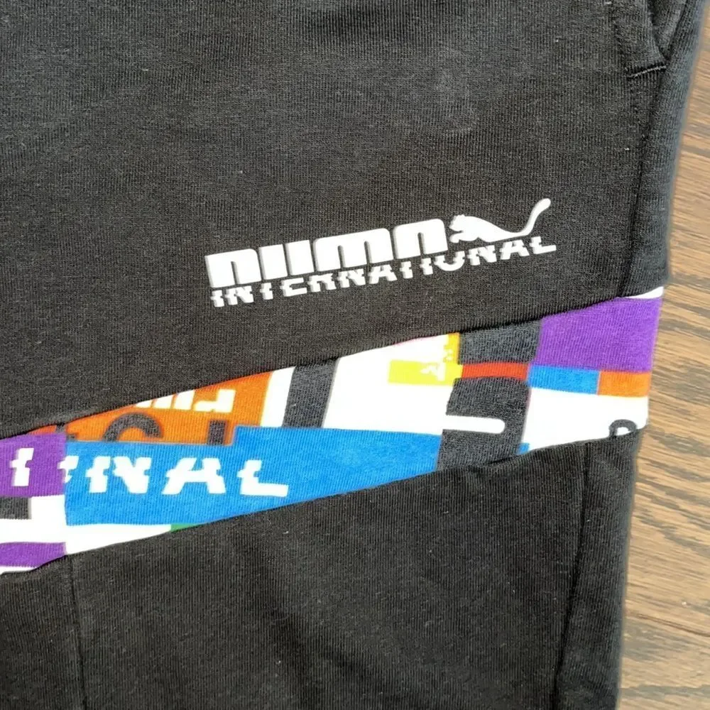 Mens Puma International French Terry Fleece black 7” shorts XXL